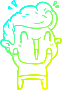 Bir insan tarafından çizilmiş mutlu bir adamın soğuk çizgi çizimi.