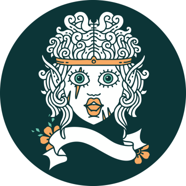 Bir insan tarafından çizilmiş barbar elf karakteri simgesi