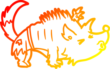 Bir insan tarafından çizilmiş bir cadılar bayramı kurtadamının sıcak çizgi çizimi