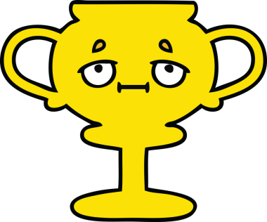 Bir insan tarafından çizilmiş sevimli bir kupa karikatürü.