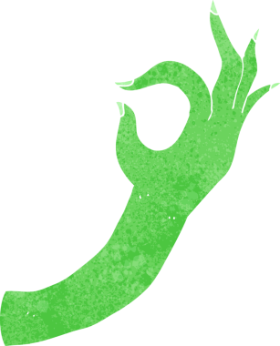 Bir insan tarafından çizilmiş çizgi el sembolü.