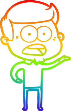 gökkuşağı gradyanı çizimi bir insan tarafından çizilmiş şok bir adam