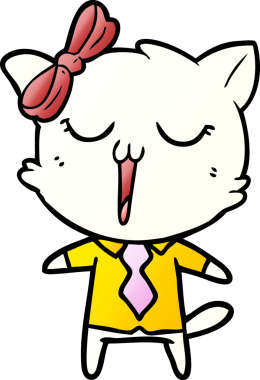 Bir insan tarafından çizilmiş çizgi film kedisi.