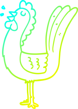 Bir insan tarafından çizilmiş bir horoz çizimi.