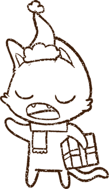 Noel Kedi Kömürü Bir insan tarafından çizilmiş