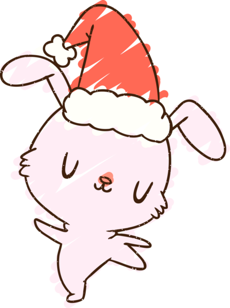 Bir insan tarafından çizilmiş Noel Tavşanı Tebeşiri