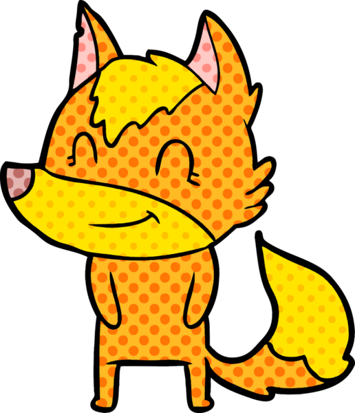 Bir insan tarafından çizilmiş tilki çizgi film karakteri