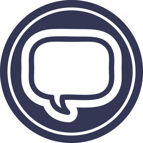 bir insan tarafından çizilmiş konuşma balonu dairesel simgesi