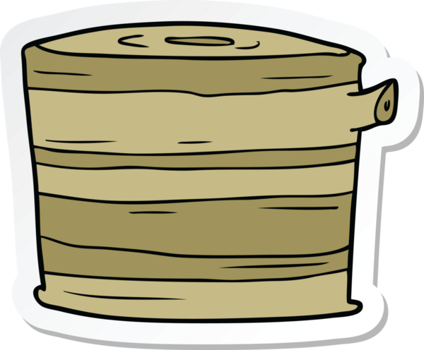 Bir insan tarafından çizilmiş ağaç kütüğünün çıkartması.