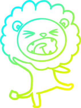 Bir insan tarafından çizilmiş karikatür aslanı çizimi.