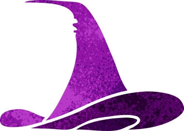 Bir insan tarafından çizilmiş eski bir cadı şapkası karalaması.