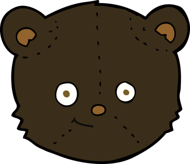 Bir insan tarafından çizilmiş siyah ayı kafası.