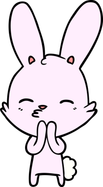 Bir insan tarafından çizilmiş meraklı tavşan çizgi filmi.