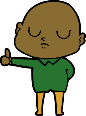 bir insan tarafından çizilmiş kel bir adam.