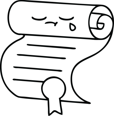 Bir insan tarafından çizilen sözleşmenin çizgi çizimi