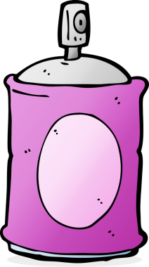 Bir insan tarafından çizilmiş çizgi film spreyi.