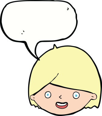 bir insan tarafından çizilmiş konuşma baloncuklu mutlu bir yüz.