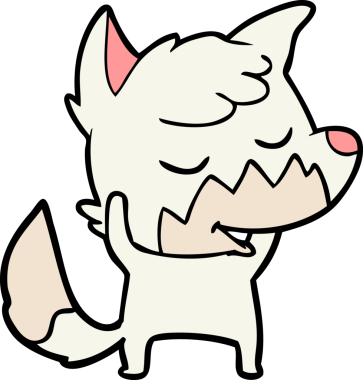 Bir insan tarafından çizilmiş dost canlısı çizgi film tilkisi