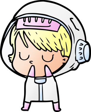 Bir insan tarafından çizilmiş astronot kadın.