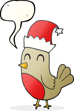 Bir insan tarafından çizilmiş serbest konuşma balonu karikatürü Noel ardılı.