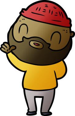 Bir insan tarafından çizilmiş sakallı bir adam.