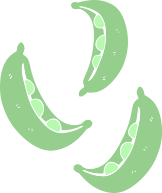 Bir insan tarafından çizilmiş bezelyelerin düz renk çizimi