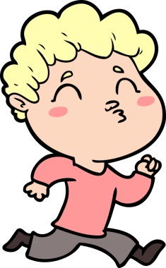 Çizgi film adamı somurtuyor Bir insan tarafından çizilmiş