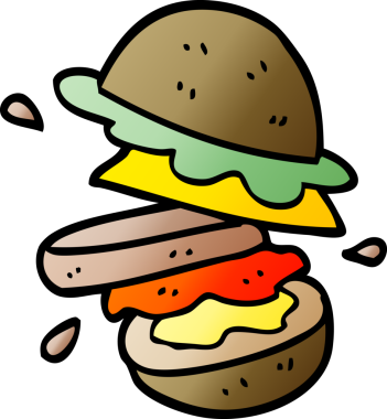 Bir insan tarafından çizilmiş bir hamburger karalaması.