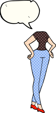 Bir insan tarafından çizilmiş serbest çizilmiş çizgi roman konuşma balonu başsız vücut (kendi fotoğraflarını ekle)