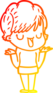 Bir insan tarafından çizilmiş bir karikatür kadın çizimi.