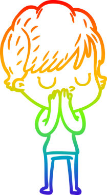 gökkuşağı gradyan çizimi bir insan tarafından çizilmiş bir karikatür kadın