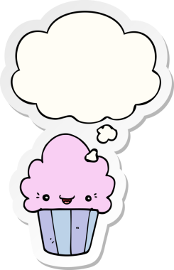 Bir insan tarafından çizilmiş, üzerinde düşünce kabarcığı olan çizgi film keki.