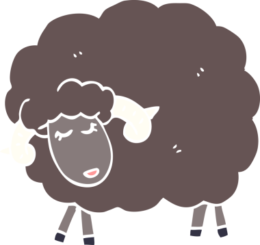 Bir insan tarafından çizilmiş kara koyun.