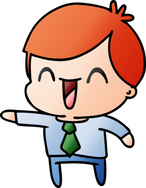 Bir insan tarafından çizilmiş kawaii adamın serbest çizim çizimi.