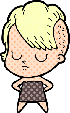 Bir insan tarafından çizilmiş karikatür kadın.