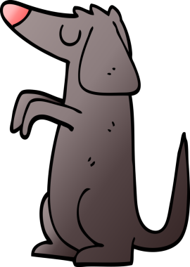 Bir insan tarafından çizilmiş iyi huylu bir köpek.