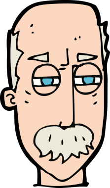 Çizgi film bir insan tarafından çizilmiş yaşlı bir adamı rahatsız ediyor.