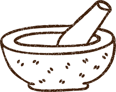 Havan Pestle Kömürü Bir insan tarafından çizilmiş