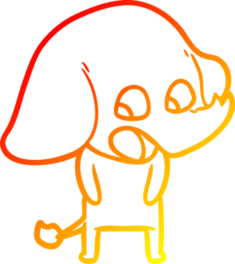 Bir insan tarafından çizilmiş şirin bir fil çizimi.