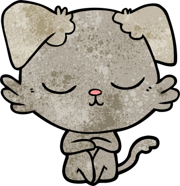 Bir insan tarafından çizilmiş şirin bir çizgi film köpeği.