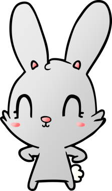 Bir insan tarafından çizilmiş şirin çizgi film tavşanı.