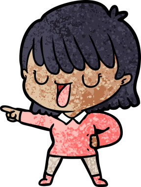 Bir insan tarafından çizilmiş karikatür kadın.