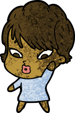 Bir insan tarafından çizilmiş karikatür kadın.