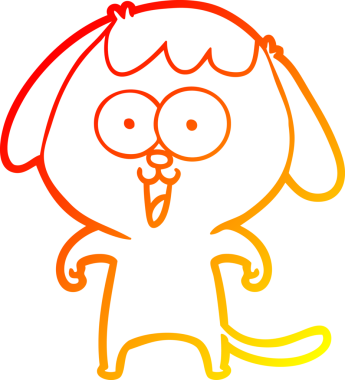 Bir insan tarafından çizilmiş sevimli bir köpeğin sıcak çizgi çizgisi.