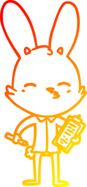 Bir insan tarafından çizilmiş bir ofis tavşanı çizimi.