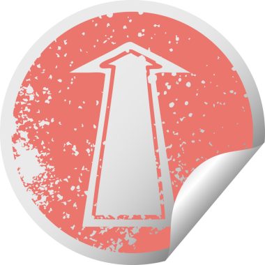 sıkıntılı dairesel soyma etiketi bir insan tarafından çizilmiş tuhaf sembol oku