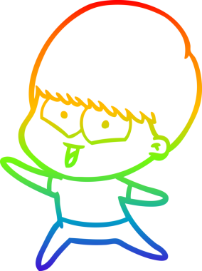 gökkuşağı gradyan çizgi çizimi bir insan tarafından çizilmiş mutlu bir çocuk