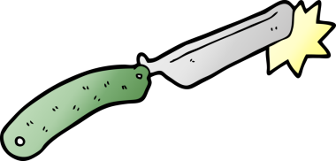 Bir insan tarafından çizilmiş keskin bir jilet.