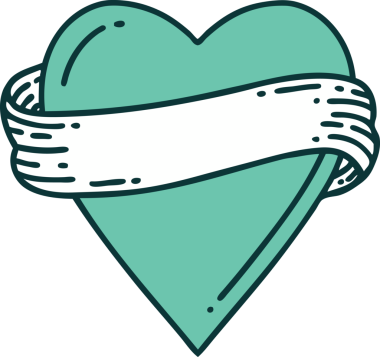 Bir insan tarafından çizilmiş kalp ve bayrağın ikonik dövme şekli