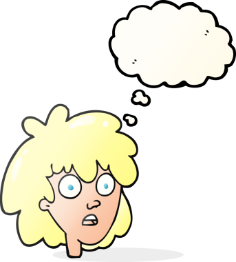 Bir insan tarafından çizilmiş serbest çizim baloncuk kadın yüzü.